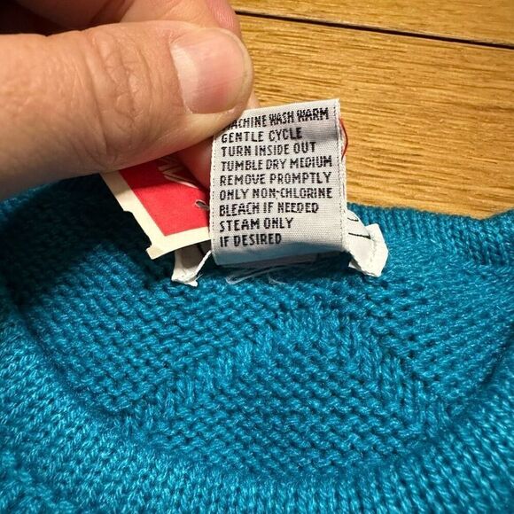 NWT old stock vintage izod Lacoste large teal sweater vest - Picture 10 of 11